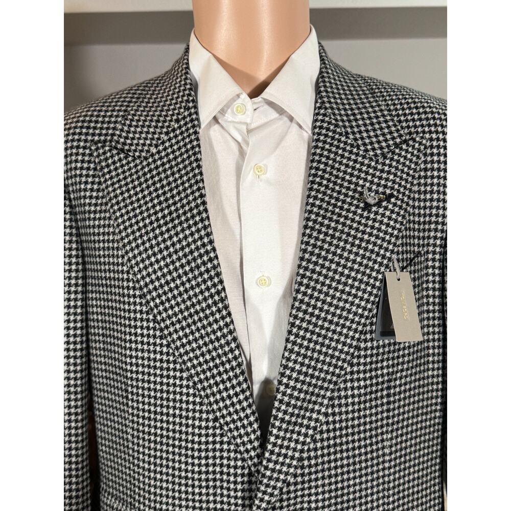 New Tom Ford Peak Lapel Shelton Houndstooth Wool Tweed Suit 48R 38R 33 Trousers - Picture 11 of 16